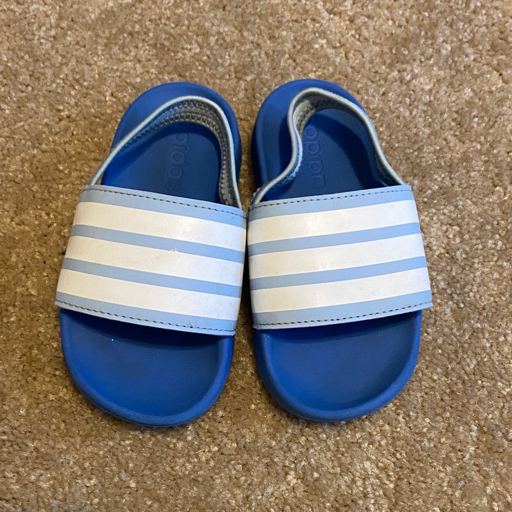 Adidas Kids Blue Slide Sandals